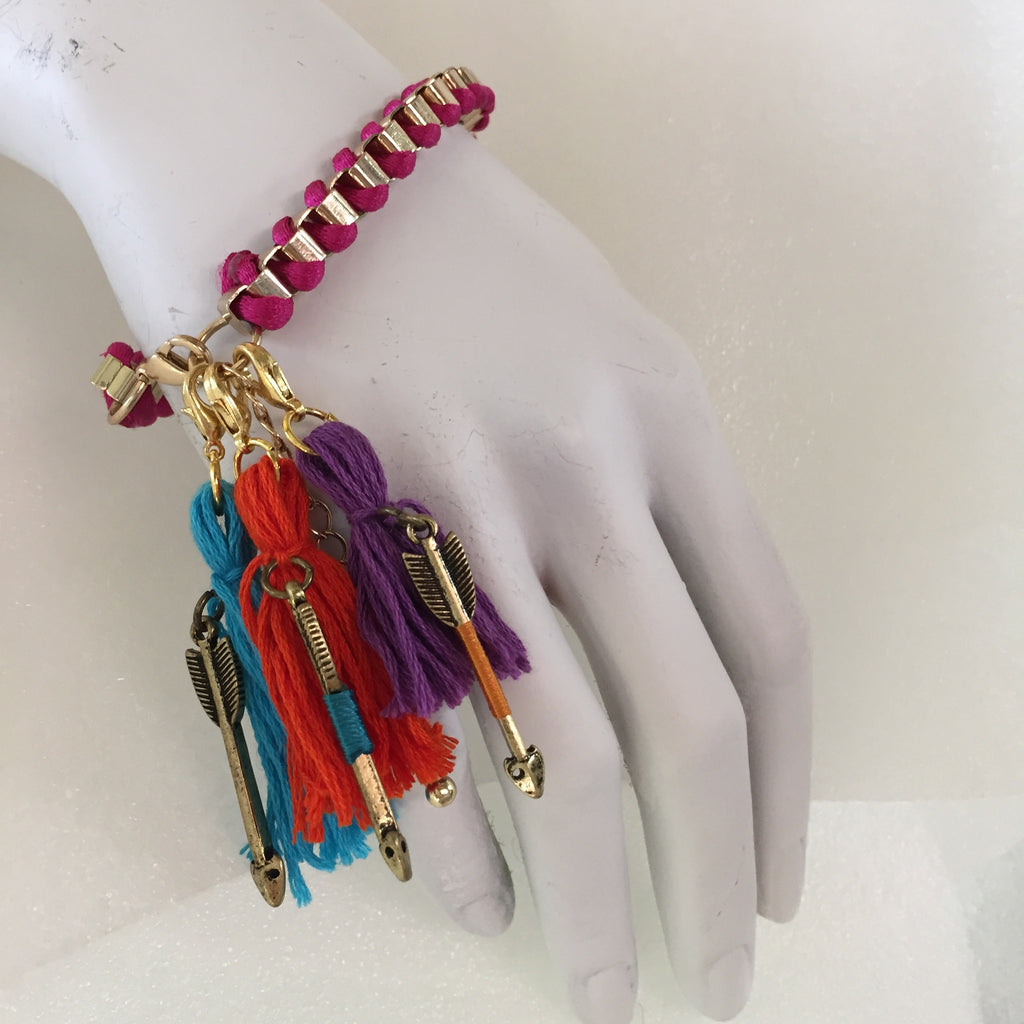DIY Triple Tassel Bracelet