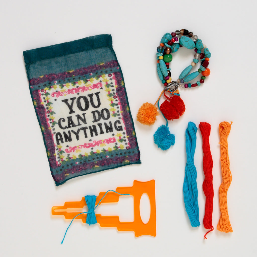 How-To Make a Boho Pompom Bracelet