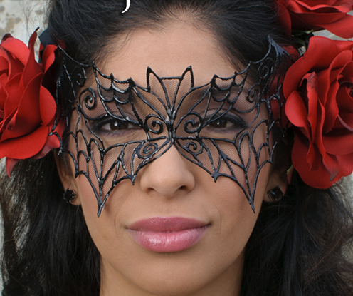 Puffy Paint Halloween - Sassy Spider Necklace & Masquerade Bat Mask